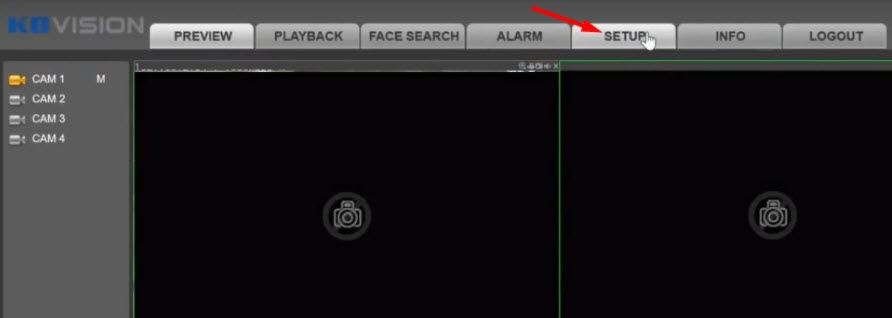 truy cập vào mục SETUP