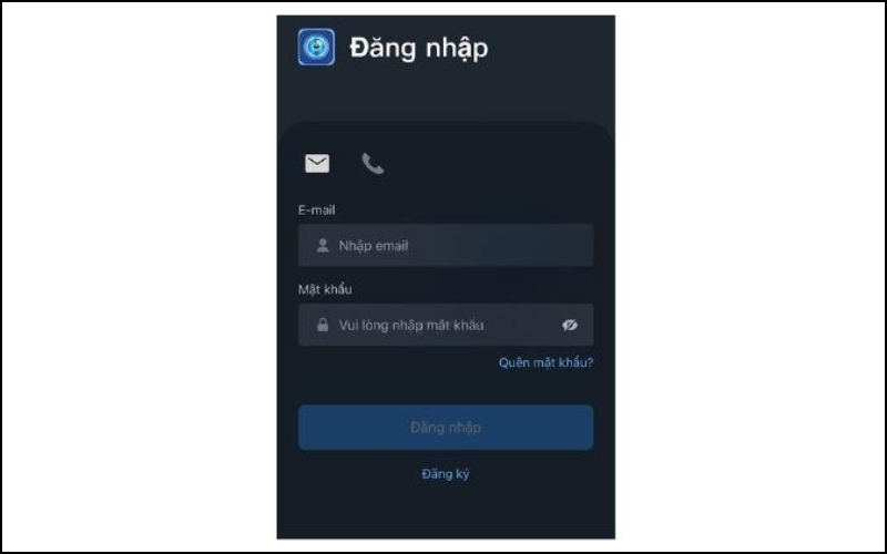 đăng nhập vào tài khoản quản lý camera