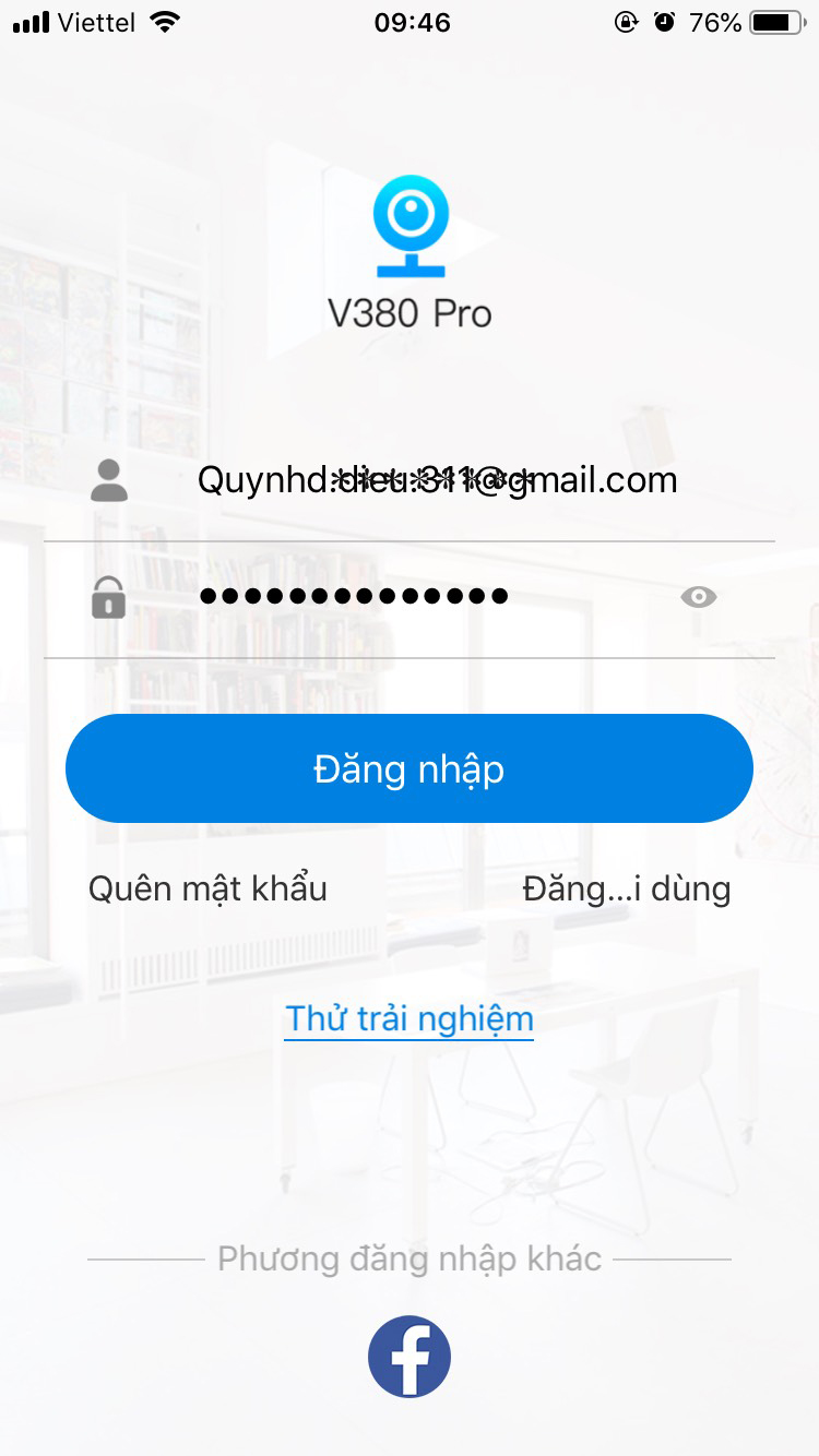 chọn Đăng nhập