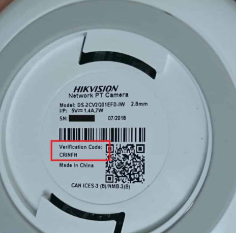 Lấy mã xác thực trên tem dán camera Hikvision