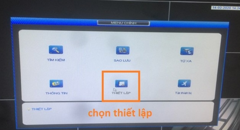 chọn mục “Thiết lập”