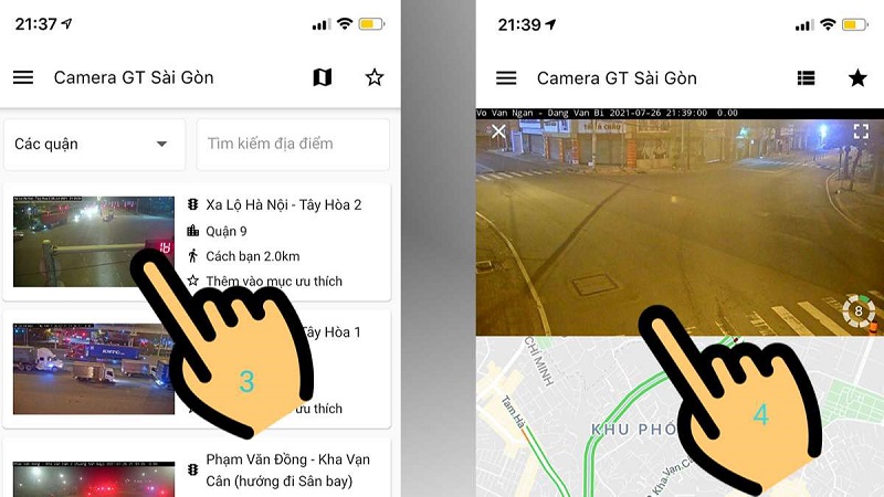 nhấn vào biểu tượng ngôi sao để lưu địa chỉ camera