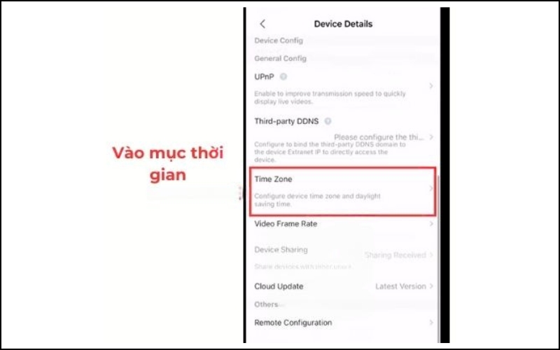 Vào mục “Thiết lập thời gian”