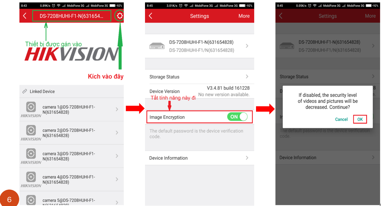 Cách tắt chế độ mã hóa hình ảnh trên ứng dụng HikConnect