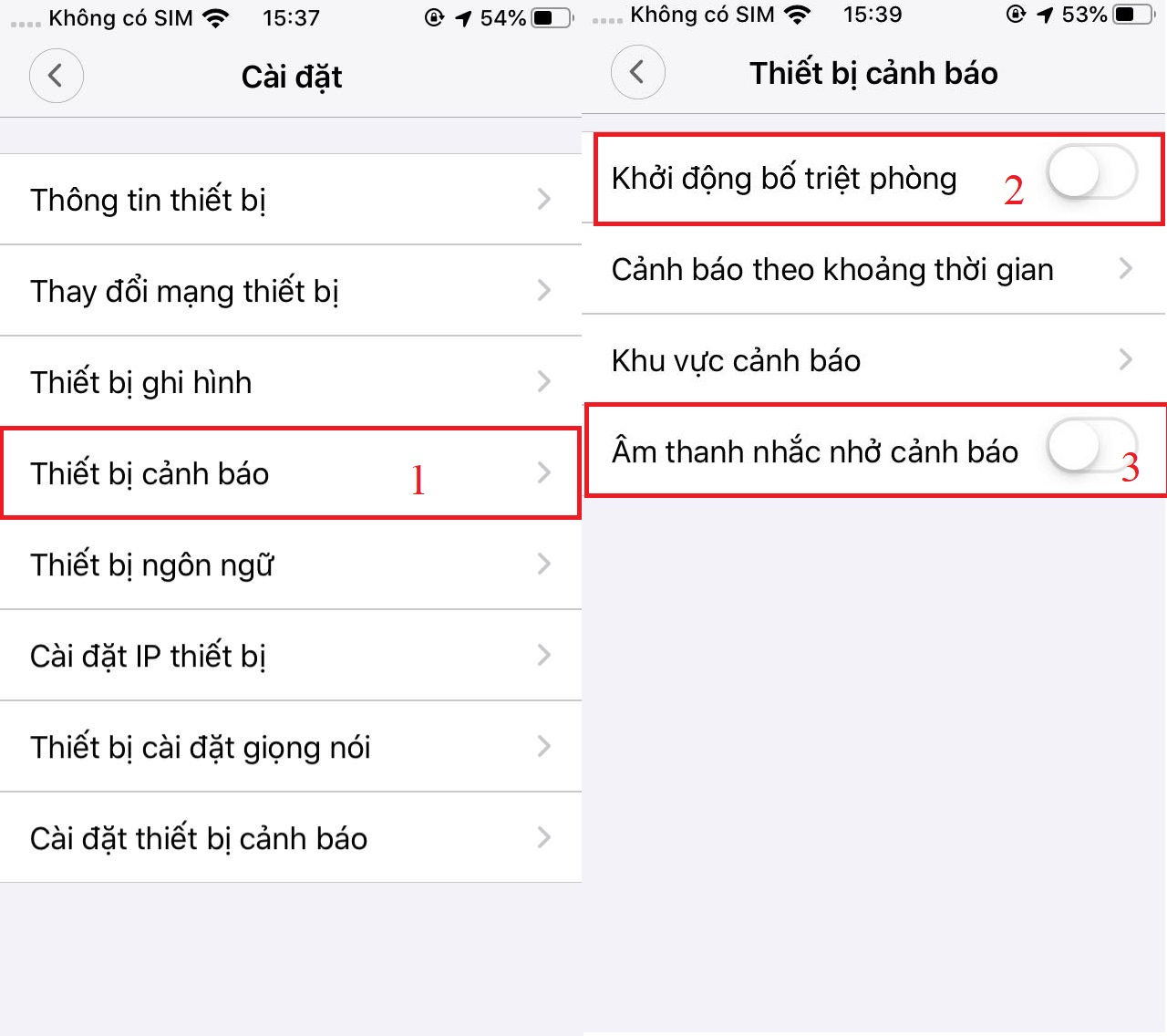 Thiết lập cảnh báo thông minh
