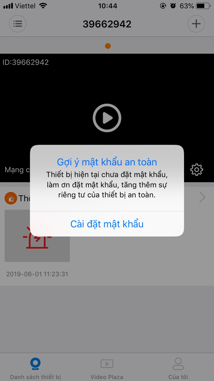 Chọn mục Cài đặt mật khẩu
