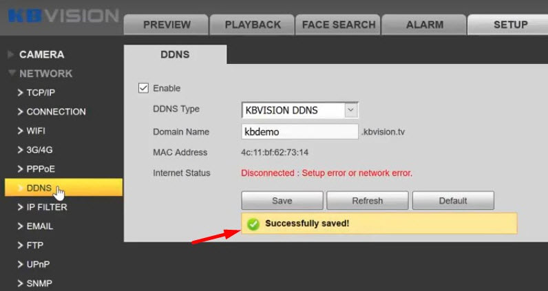 hệ thống hiển thị thông báo Successfully saved!