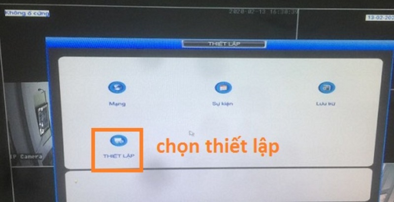 nhấn vào “Thiết lập” thêm một lần nữa