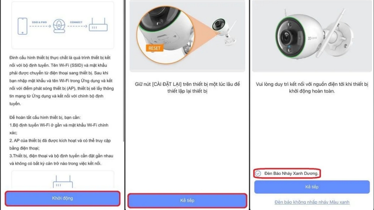 Nhấn Khởi động > Nhấn Kế tiếp > Nhấn Kế tiếp