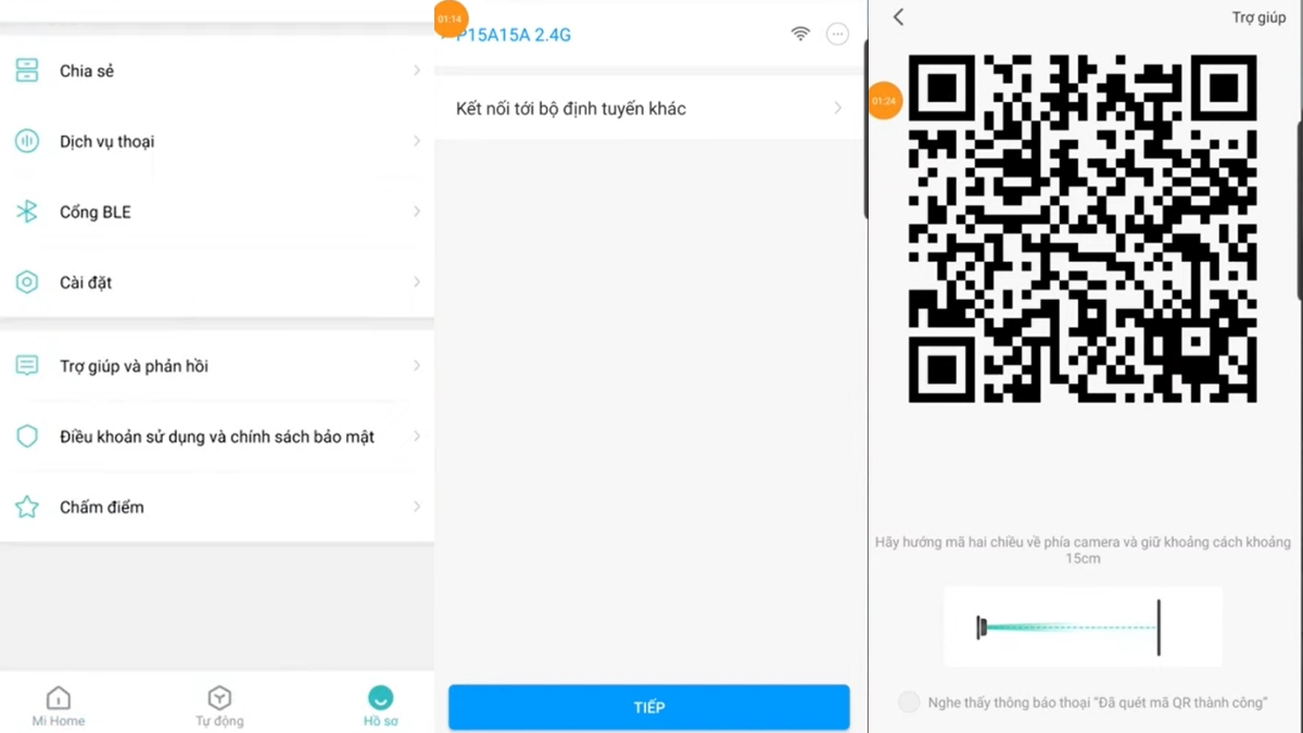Vào Cài đặt > Chọn Wifi > Nhập pass mới > Nhấn Kết nối