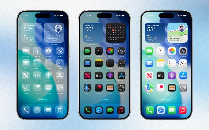 Liquid Glass trên hệ điều hành iOS 26