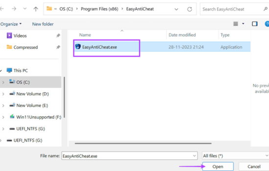 mở file EasyAntiCheat.exe