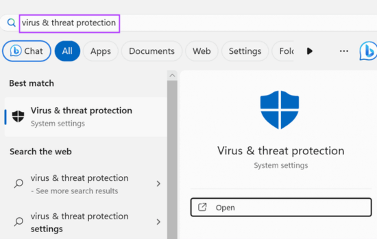 nhập virus & threat protection