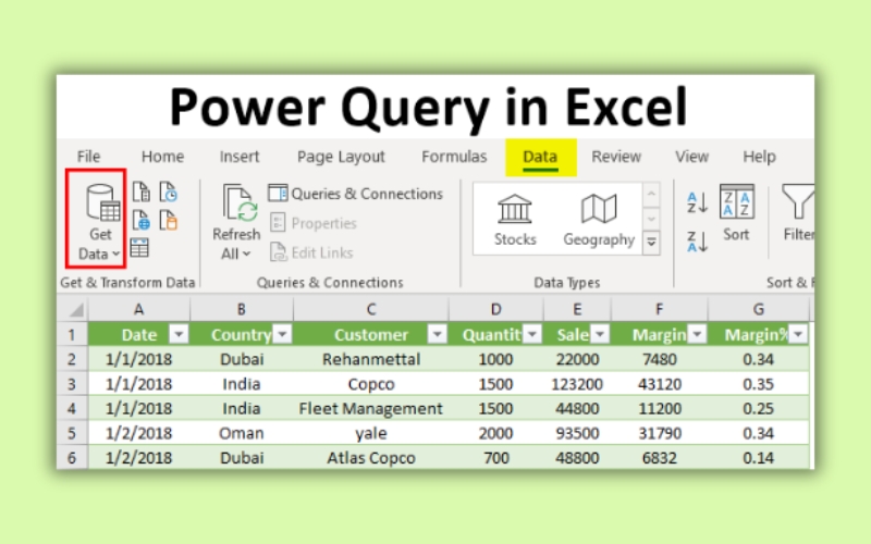 sử dụng Power Query để xử lý dữ liệu mà không làm thay đổi bản gốc