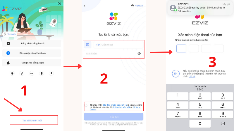 Tạo tài khoản Ezviz