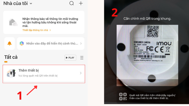 Thêm camera IMOU vào ứng dụng