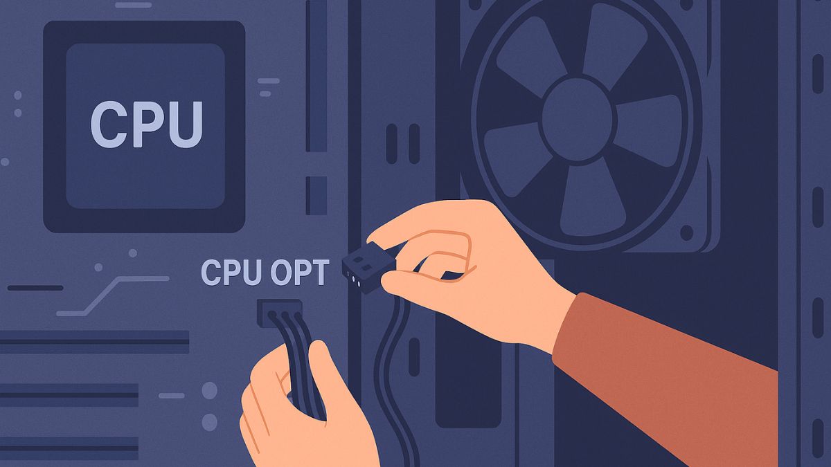 Bước 2: Kết nối thiết bị tản nhiệt phụ với cổng CPU OPT