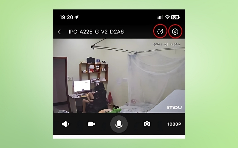 Bước 2: Truy cập vào phần Cài đặt của camera