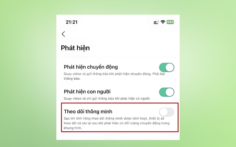 Bước 4: Vô hiệu hóa tính năng Theo dõi thông minh