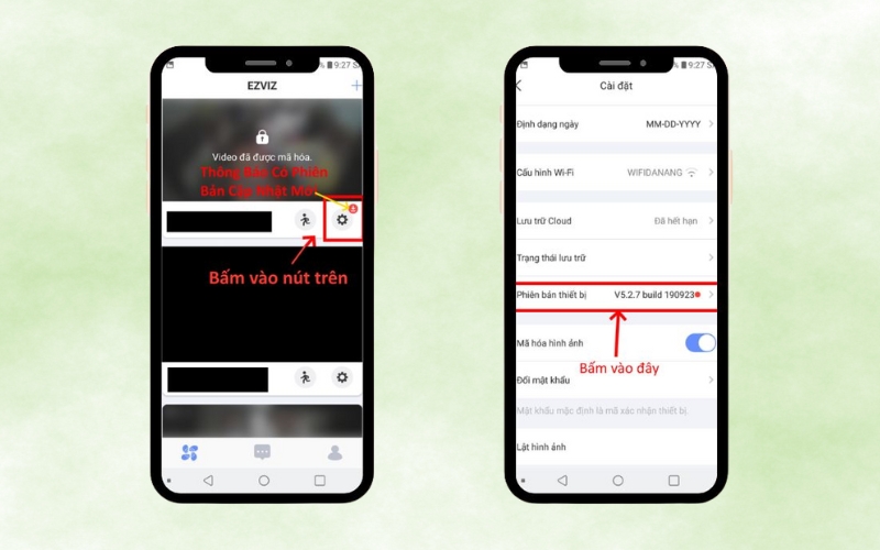 Tìm và chọn mục Phiên bản thiết bị