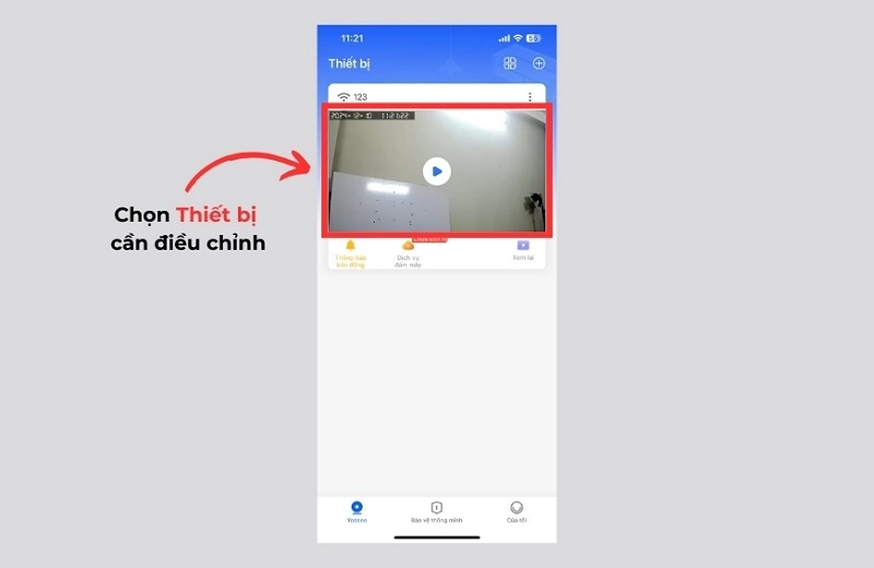 nhấn chọn camera muốn tắt chế độ xoay