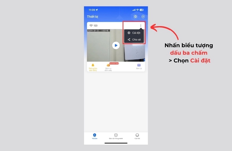 nhấn vào biểu tượng Cài đặt (Settings)