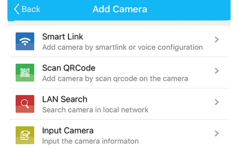 nhấn vào Add Camera