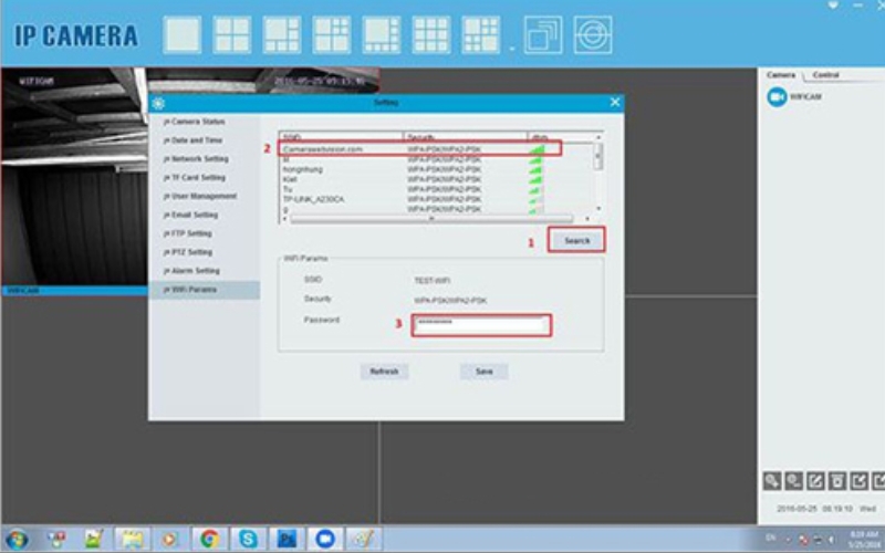 chọn Wifi Params rồi nhấn Search