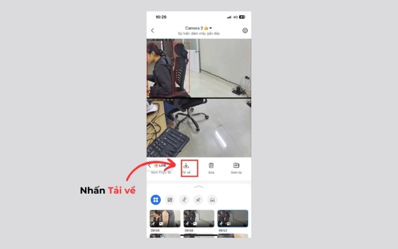 nhấn vào nút Tải về để lưu video về điện thoại