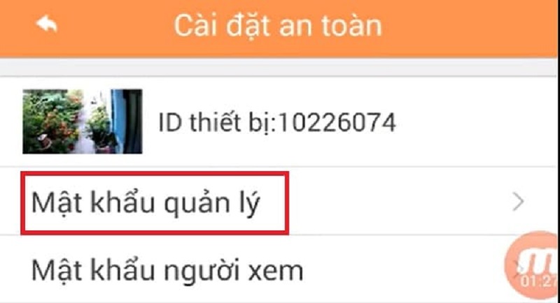 Chọn “Mật khẩu quản lý”