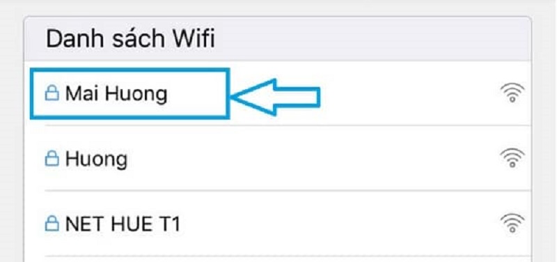 Chọn mạng Wifi cần kết nối
