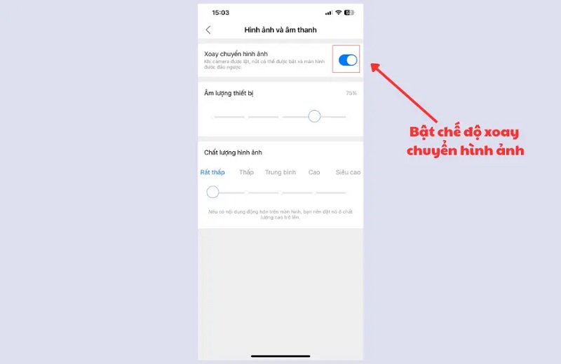 Gạt nút xoay chuyển hình ảnh 