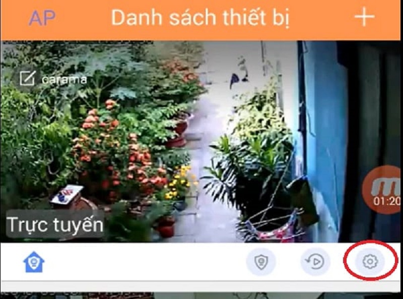 Nhấn vào biểu tượng cài đặt