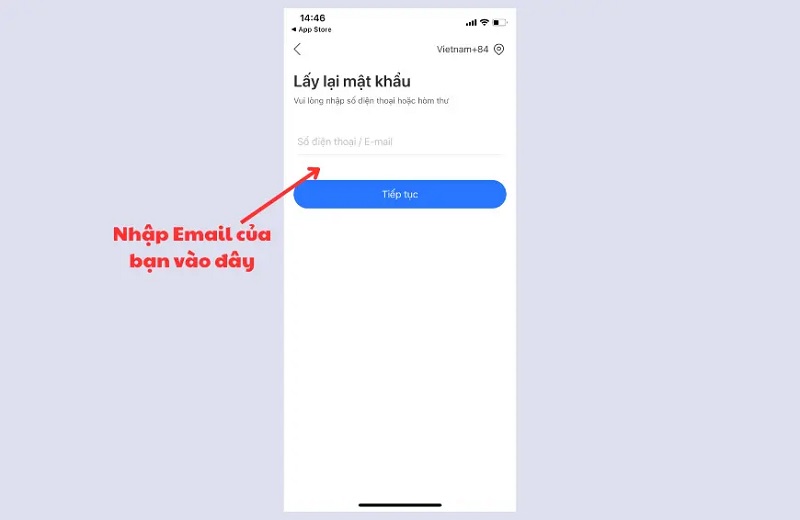 Nhập địa chỉ email