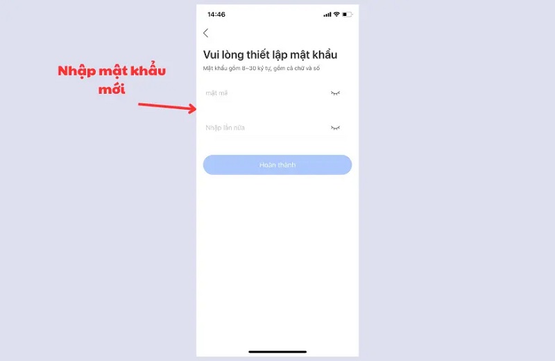 Tạo mật khẩu mới