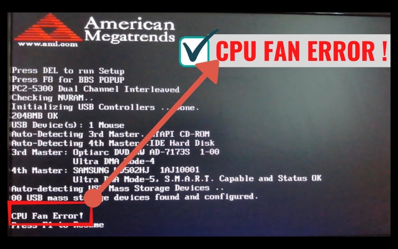Dấu hiệu nhận biết máy tính bị lỗi CPU Fan Error
