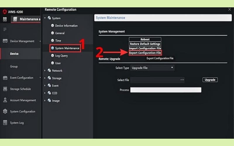 truy cập vào mục System Maintenance