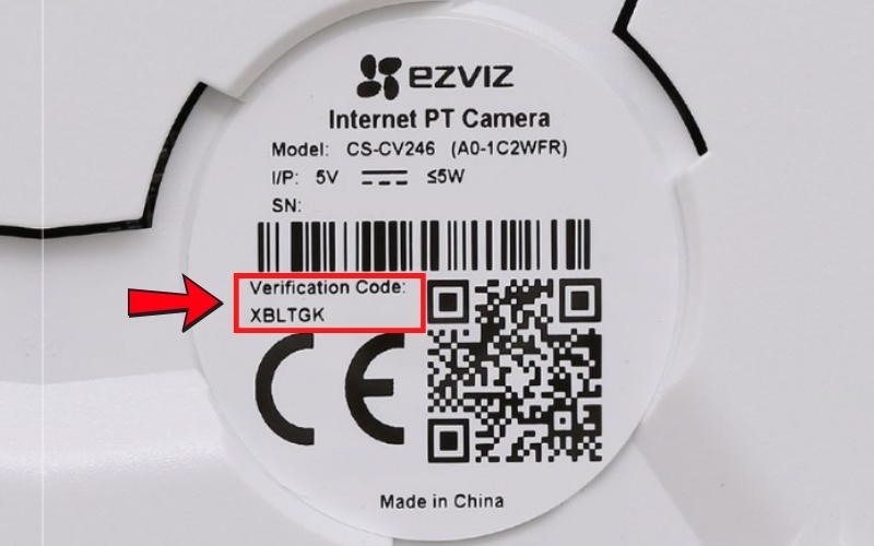 Vị trí mã QR trên camera Ezviz nằm ở đâu