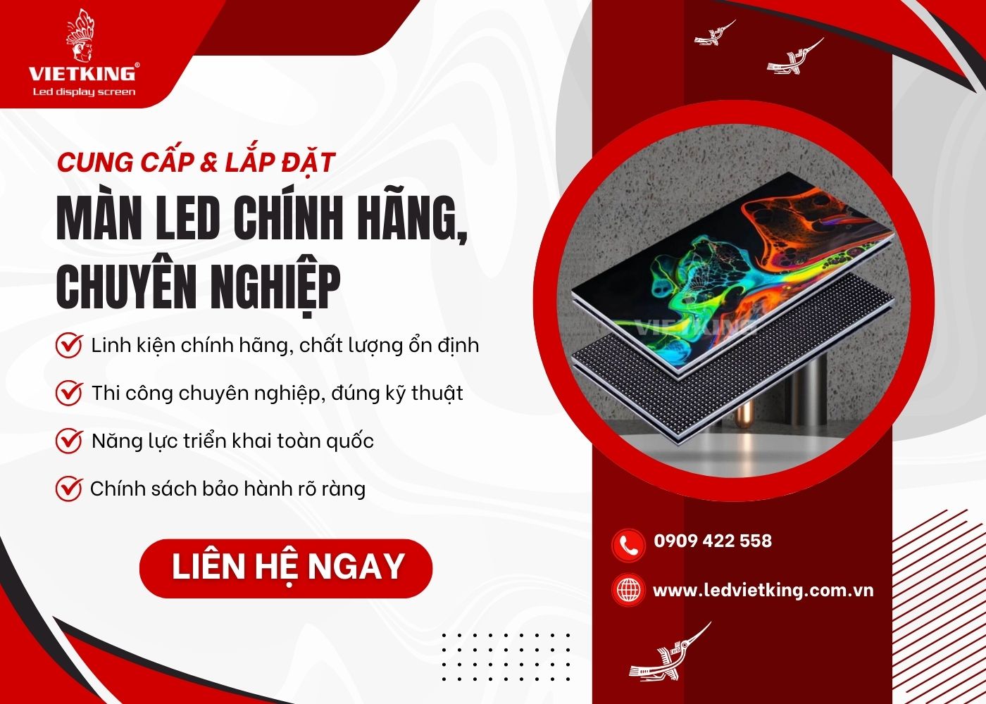 VIETKING cung cấp và lắp đặt màn hình LED chất lượng cao