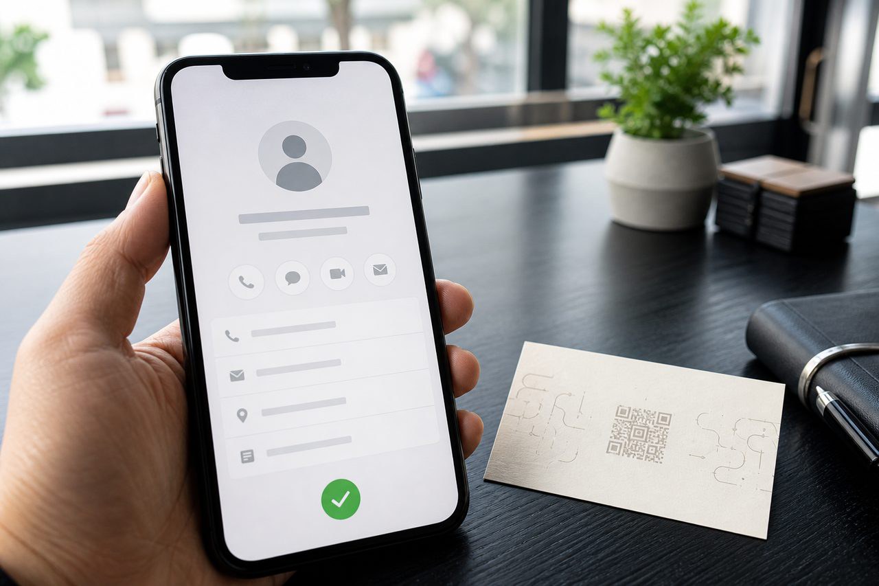Tại điểm quét, dữ liệu vCard được sắp theo trường rõ ràng Tại điểm quét, dữ liệu vCard được sắp theo trường rõ ràng